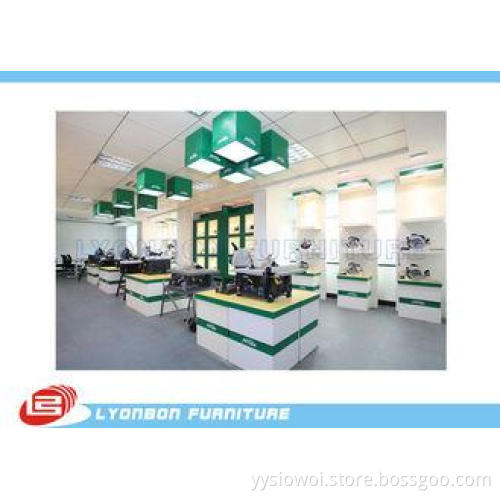 Fashion White green Wooden Display Stands For Tool , MDF Re